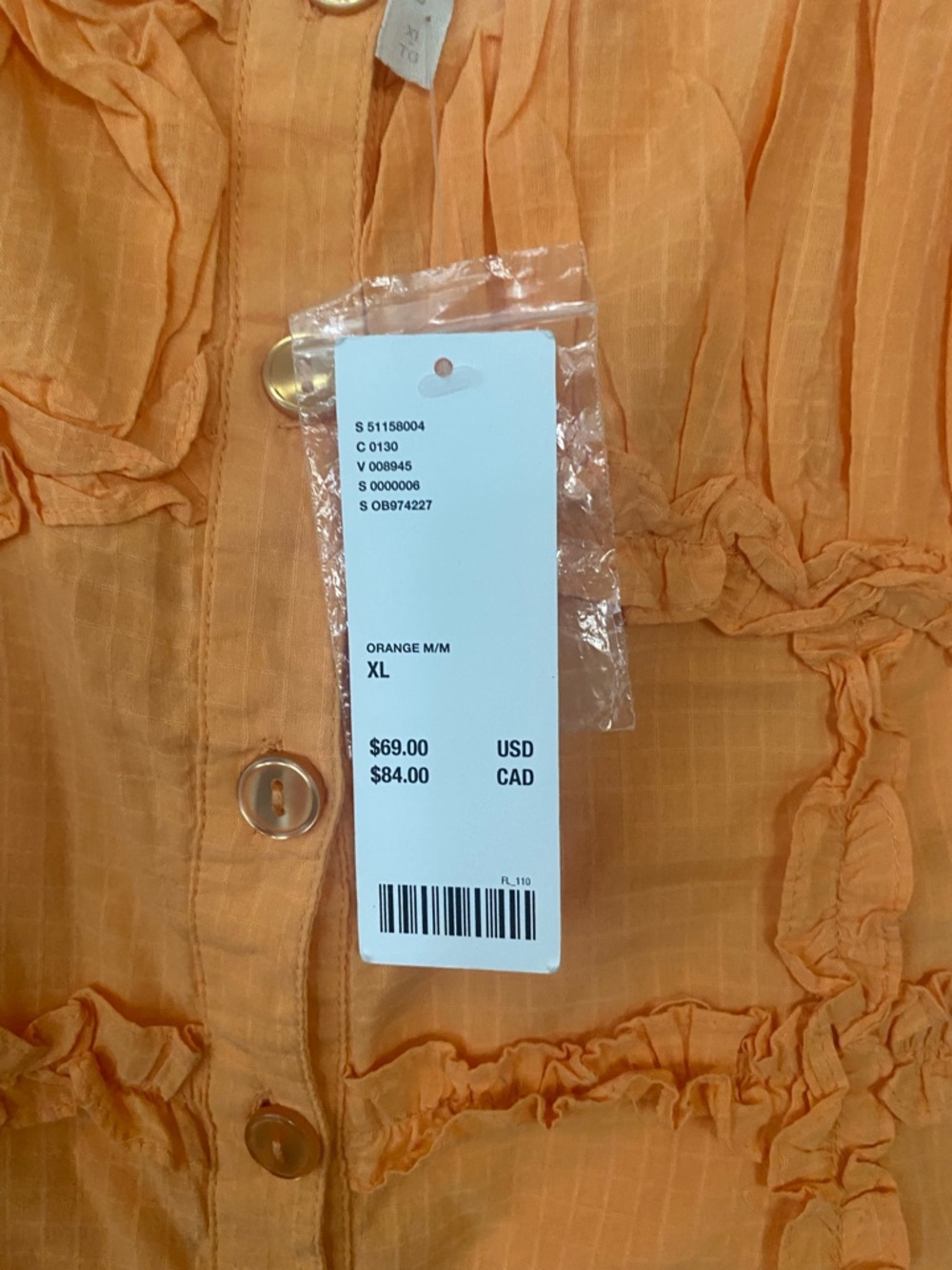 Orange Ruffle Button-Front Sundress - Picture 2 of 4